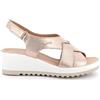 ENVAL SOFT Sandali color champagne con zeppa in pelle da donna 40 EU