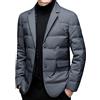 Youllyuu Blazer da uomo in piuma d'anatra bianca, tinta unita, per affari e tempo libero, vestibilità slim, sottile, Nero , XL