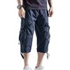 ORANDESIGNE Pantaloni Corti Estivi Uomo Sportivo Pantaloncini Casual Shorts Cargo Vintage Loose Pantaloni da Spiaggia Basket Running A Blu Large