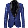 Generico Giacca Uomo Casual Classic Brillantini con Paillettes Blazer Uomo Cerimonia Matrimonio Slim Fit Monopetto Abiti Elegante Giacche Smoking Formale Casual Lavoro Giacca Suit