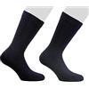 CALZE PRESTIGE (2 PAIA) Calze uomo corte tinta unita in pregiatissimo filato lana-cashmere -100% Made in Italy (A6 nero-blu)