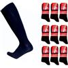 calze college 9 Paia Calze Lunghe In Cotone Caldo Elasticizzato, confortevoli e rinforzate su punta e tallone |Taglie 39/42 e 43/46 | Prodotto Italiano (39/42, Blu Navy)