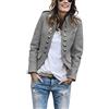 shownicer Donna Elegante Blazer Giacca Manica Lunga Tinta Unita Slim Fit OL Giacca con Pulsante Casual Ufficio Business Lavoro Giacca Cappotto Corto Capispalla Tops A Giallo M