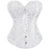 ZICUE Donne Rockabilly Giornaliero Vintage Bustiers Festa Corsetti Sexy Ossato Pleated Shapewear Bianco XXS