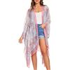 HIKARO Marchio Amazon - HIKARO Cardigan Lungo Donna Kimono Floreale Spiaggia Copricostume Bikini da Spiaggia, Stampa Leopardata, Taglia Unica