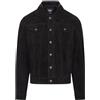 Infinity Leather Giacca jeans da uomo in pelle western scamosciata nera da camionista
