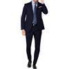 VEQUÈ Abito da Uomo Micro Fantasia Vestito Formale Completo Elegante Sartoriale Slim Giacca e Pantalone da Ufficio (IT, Numero, 50, Regular, Regular, Blu)