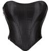 SHYMMUO Corsetto da donna nero in raso estivo per uscire senza spalline, top corto per feste, gotico, costumi di Halloween, Raso nero, Medium