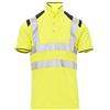 PAYPER Guard+ Polo Alta visibilità da Lavoro Uomo a Manica Corta 100% Poliestere Effetto Perlato Spacchetti Laterali Giallo Fluo/Blu Navy (XL)