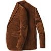 Stillluxury Giacca blazer con toppa al gomito per uomo monopetto in velluto a coste casual cappotto sportivo con risvolto tacca smoking da sposa, Grigio e marrone., XS