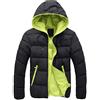 Generico Giacca Corto Piumino Pesante Invernale Lucido Uomo Antivento Impermeabile con Cappuccio Giacca da Uomo Jacket Rimovibile Giubbotto Caldo Casual Multitasche Materiale Sintetico Antivento