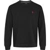 U.S. Polo Assn. Felpa da Uomo in Puro Cotone Classica con Aquila Nero, Nero , L