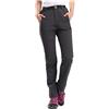 Generisch Pantaloni da trekking da donna invernali impermeabili | Pantaloni termici da donna imbottiti taglie forti | Pantaloni softshell caldi da sci outdoor snowboard termici da neve impermeabili funzionali