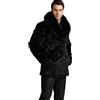 Generisch Cappotto di pelliccia sintetica da uomo, invernale, caldo, in finta pelliccia, giacca lunga pelliccia sintetica, cardigan a maniche lunghe, con risvolto invernale, in pelliccia, giacca di