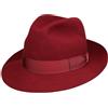 Borsalino Cappello Bogart Marengo Donna/Uomo - Made in Italy Lana di Feltro Pelo con Nastro Grosgrain Inverno Estate/Inverno - 60 cm Marrone Scuro