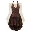Hengzhifeng Corsetto Steampunk Pelle Bustino Corsetti Costume Pirata Donna (EUR 30-32,Marrone)