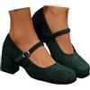 Generic Décolleté Tacco Alto Da Donna, Eleganti E Comode Scarpe Chiuse Con Punta Tonda Cinturini Per Piedi Larghi Scarpe Da Sposa Da Ballo Da Festa Sera,Nero,38 EU