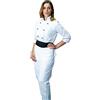 tessile astorino Ricamo 0 - Completo Cuoco da Cucina - Bianco e Nero - Divisa Chef Donna - Pantalone, Giacca e Grembiule - Made in Italy (M)