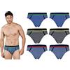 Navigare 6 Slip Uomo Underwear Mutanda Intimo Elasticizzato Elastico Esterno 21170 Misura (M)