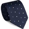 Remo Sartori - Cravatta Lunga Extra Lunga XL in Seta Microfantasia, Lunghezza da 155 cm a 175 cm, Made In Italy, Uomo (Lunghezza 155 cm, Blu)