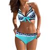LIJCC Mastectomia Costumi da bagno per le donne con tasca Terre End Bikini da donna a vita alta Bikini a due pezzi Costume da bagno Twist Hook Eye Cinghie regolabili, @-Bianco, XXL