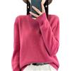 Generic Maglioni in cashmere per donne, 100% cashmere a maniche lunghe con collo tondo morbido e caldo, maglioni in maglia trendy, taglia grande, Lampone, XL