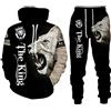 Osheoiso Tuta Uomo Stampato Manica Lunga Magliette Pantaloni Lunghe Sportive Palestra Casual Bodybuilding Running Tute da Ginnastica Traspirante Pigiama Taglie Forti I 1 4XL