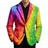 Generico Giacca Paillettes Uomo con Brillantini,Giacca da Carnevale in Velluto a Coste,Blazer Glitter Elegante Slim Fit,Da Uomo Sequin Jacket,Costume da Blazer,Steampunk Smoking,per Feste Il Tempo Libero