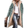 Edelaura Cappotto Lungo Invernale per Donna in Piuma Tinto Unito Antivento e in Pile Elegante con Maniche Lunghe e Tasche Parka Reversibile Caldo e Spesso per Il Tempo Libero