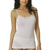 Vajolet Top Canottierina Intima Spalla stretta100% Filo Scozia Inserto macramè (3°(Small) 40/42, Bianco)