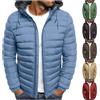 HAOLEI Giacca Uomo Autunnale Invernale Piumino Caldo Casual Tinta Unita Giacca Impermeabile Giubbotto Comodo Trapuntato Trekking Antivento con Zip e Cappuccio Piumini per Quotidiano Lavoro Scuola Moto