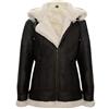 Infinity Leather Bomber con Cappuccio Marrone Chiaro da Uomo in Vera Pelle di Montone da Pilota Stile Aviatore B3 2XL