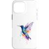 Watercolor Flight Studio Custodia per iPhone 16 Pro Max Bellissimo colibrì acquerello colorato amante degli uccelli arte
