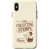 Globe Trot Press Custodia per iPhone X/XS Divertente ancora collezione francobolli mondo viaggiatore donna esploratore