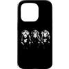 Street Graffiti Urban City Style 3 Chimp Custodia per iPhone 15 Pro Tre scimmie sagge | Stencil Art - See Speak Hear No Evil