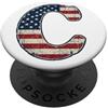 Alphabet Letter Name Initial Lettera C Nome Monogramma iniziale USA Bandiera americana stampa PopSockets PopGrip Adesivo