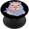 Kawaii Whimsical Rodent Face Graphics Pi Carino Capybara Ritratto Floreale Amante Animali Grafica Pastello PopSockets PopGrip Adesivo