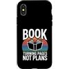 Bookworm Reading Introvert Book Lover Li Custodia per iPhone X/XS Lettura Libro Girare Pagine Non Piani Citazione