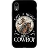 Southern Western Cowboy Boots Rodeo Grap Custodia per iPhone XR Salva un giro a cavallo un rodeo cowboy Wild West Ranches di bestiame