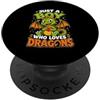 Dragon Enthusiast Designs for Boys Solo un ragazzo che ama i bambini amanti dei draghi PopSockets PopGrip Adesivo