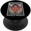 Japanese Aesthetic by Tokyo Waves Hannya Oni Grid Devil Yokai - Maschera da tatuaggio giapponese con diavolo PopSockets PopGrip Adesivo