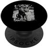 Funny Lion Drinking Iced Coffee Animal M Leone che beve caffè freddo divertente animale meme umorismo PopSockets PopGrip Adesivo