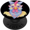 Kawaii Whimsical Farm Bird Face Graphics Carino Pollo Floreale Ritratto Uccello Amante Grafica Rosa PopSockets PopGrip Adesivo
