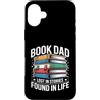 Reading Father Literature Book Dad Lover Custodia per iPhone 16 Plus Libro papà perso in storie trovate nel lettore di vita