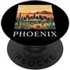 Phoenix Travel Art Studio Phoenix Arizona Skyline Deserto Retro Vintage Art PopSockets PopGrip Adesivo