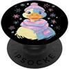 Whimsical Pastel Farm Bird Character Gra Graziosa sciarpa invernale con motivo di anatra, per amanti degli animali PopSockets PopGrip Adesivo