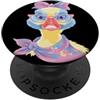 Kawaii Whimsical Pastel Farm Face Graphi Graziosa anatra ritratto amante degli uccelli grafica rosa occhiali fiocco dolce PopSockets PopGrip Adesivo