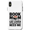 Reading Cat Lover Bookworm Mom Aesthetic Custodia per iPhone X/XS Book Mom Cat Lover I miei libri e gatti hanno bisogno di me