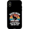 Reading Cat Lover Bookworm Mom Custodia per iPhone X/XS Prenota Mom Cat Lover Solo il mio libro e il mio gatto