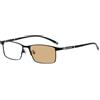 Heles Optical HELES - Occhiali da lettura da uomo in metallo, montatura completa, fotocromatici, marroni, visione singola, occhiali da sole per esterni, colore: nero||+1,00 forza